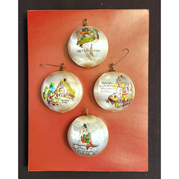 The Pyramid Collection Other - Vintage Pyramid Satin Nursery Rhymes Ornaments Set of 4